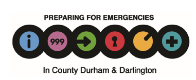 LRF LOGO with text which reads preparing for emergencies in County Durham and Darlington
