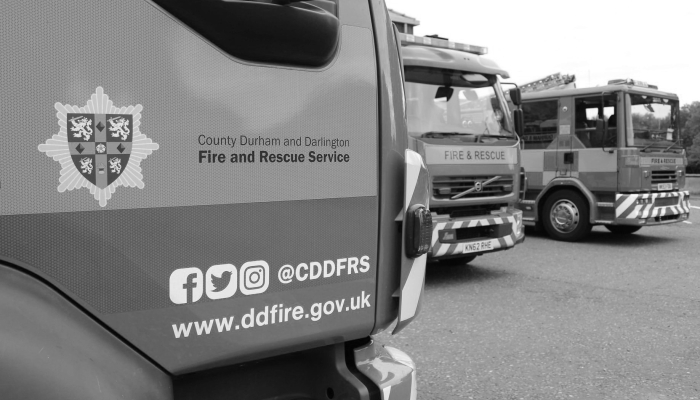 A greyed out image of a fire engine. 