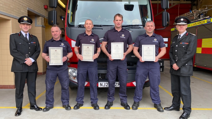 Consett Red Watch certificate of appreciation