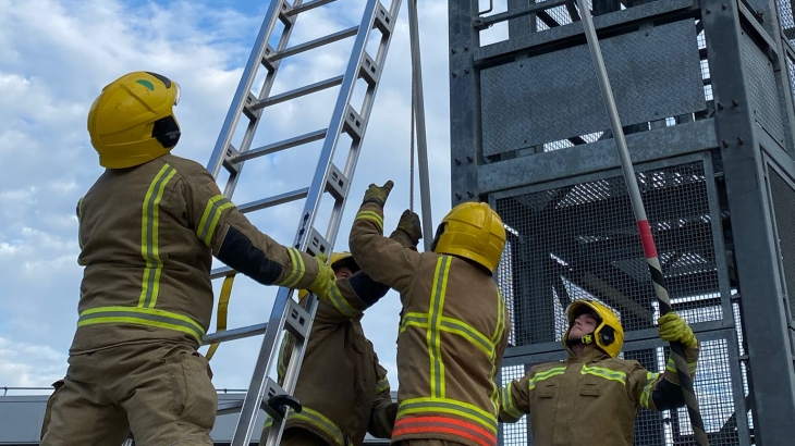 Ladder being put up