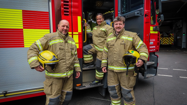 On-call firefighters at Barnard Castle Fire Station. 
