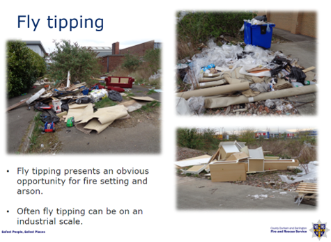 3 images featuring a load of illegally disposed waste