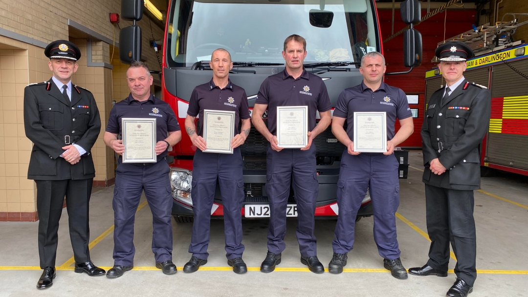 Consett Red Watch certificate of appreciation