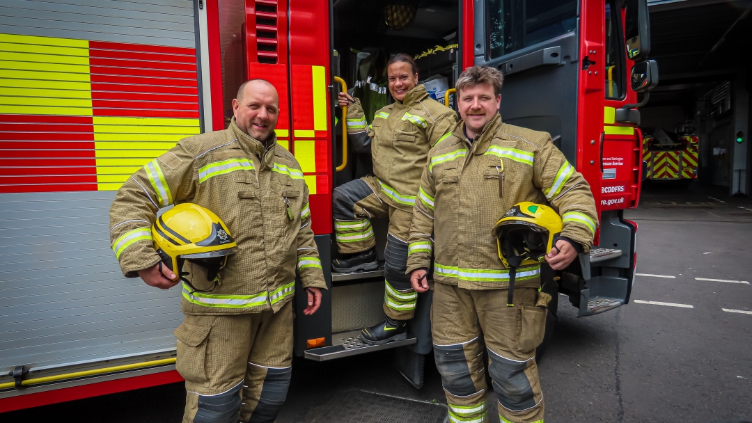 On-call firefighters at Barnard Castle Fire Station. 