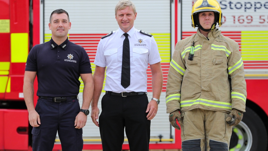 Crop 3 Station Manager Billy McAloon, Station Manager Kev Bell and Firefighter Stephen Blakey.